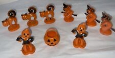 Vintage Lot of 9 Rosbro Halloween Cake Toppers 1950s Hard Plastic picture