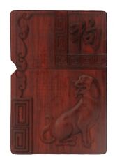 Natural Rosewood Carved Zodiac Dog Lighter Box For Zippo Insert Kit(Case Only) picture
