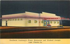 Postcard 1940s Louisiana Lake Charles Sammy's Cocktail restaurant LA24-3953 picture