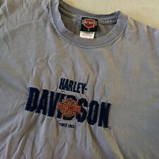 Harley Davidson Men's Large Vintage Embroidered Distressed T Shirt Ellington, CT picture