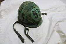 US Military Vietnam M1 Steel Pot Helmet Paratrooper Liner ERDL Camouflage  BS14 picture