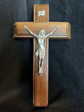 Vintage Wooden Crucifix Prayer Kit Catholic INRI   13” X 7” Hanging picture