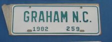 1982 Graham plate from North Carolina picture