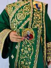 Orthodox deacon protodeacon vestments set GREEN gold fully embroidered picture