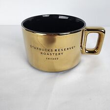 Starbucks Reserve Roastery Chicago Gold Coffee Mug 10 Oz Collector Ceramic Cup picture