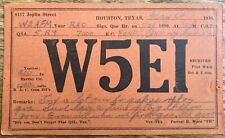 1930 - QSL Card - Houston Texas USA - Forest Ward - W5EI - Stamp  Postcard picture