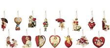 Valentines wooden “Vintage” hanging ornaments set of 15 picture