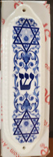 Spode Blue Judaica Porcelain Mezuzah Case D4 picture