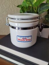 Kraft Miracle Whip White Glass Canister w Locking Lid  picture