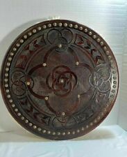 Medieval wooden Viking Celtic Scottish Targe Round Shield Larp Christmas gift picture