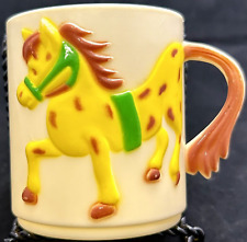 Vintage Spotted Horse Pony Plastic Cup picture