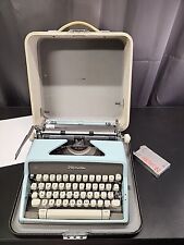 Vintage Olympia DeLuxe Q964 Blue SM7 Typewriter  W/ Case picture