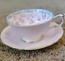 Paragon Fine Bone China - Pink Fortune Telling Tea Cup and Saucer picture