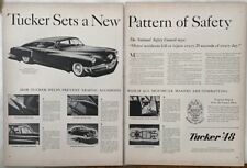 1948  2 page magazine ad for Tucker Autos - prevents traffic accidents picture