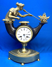 Antique French Japy Freres Bronze Mantel Clock Grecian Lamp picture