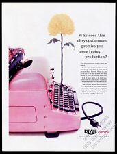 1955 Royal Electric pink typewriter photo vintage print ad picture