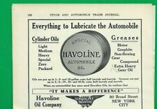 1908 AD ~ HAVOLINE MOTOR OIL ~ EVERYTHING TO LUBRICATE THE AUTOMOBILE picture