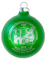 Howe House Dexter Cabin Museum Leadville CO Green 1998 Christmas Ornament 2.5