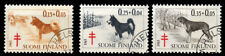FINNISH SPITZ HOUND KARELIAN BEAR DOG FINLAND 1965 STAMPS Set x 3 Anti T.B. Fund picture