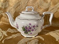 Arthur Wood & Son Teapot Vintage 40s Porcelain Floral Violets Teapot Home Decor picture
