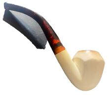 SMS Block Meerschaum Vintage Tobacco Smoking White Pipe Made In Turkey With Case picture