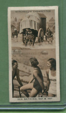 1937 STEPHEN MITCHELL CIGARETTES WONERFUL CENTURY #31 SEA BATHING SWIMSUIT picture