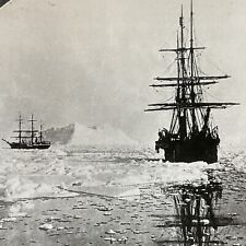 Antique 1902 Nova Zembla Arctic Ship Before Shipwreck Stereoview Photo Card 2626 picture