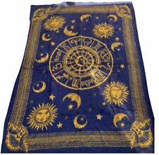 Vintage Biederlack Blanket Throw Moon Sun Stars Zodiac Celestial 58x47 picture