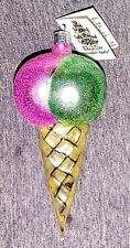 Christopher Radko Blown Glass Ice Cream Cone Ornament picture