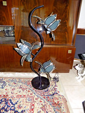 Anthony California Hollywood Regency Lotus Table Lamp 3-Way Vintage Gray picture