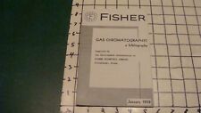 vintage book: FISHER GAS CHROMATOGRAPHY a bibliography jan 1958 --29pgs picture