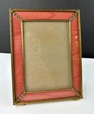 Vintage 1940-50s Tabletop OR Wall Hanging Photo Picture Frame Etched Brass Coral picture