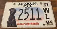 2018 Mississippi Conserving Wildlife License Plate 2511 Labrador Retriever picture