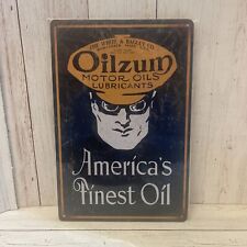 Oilzum Motorcycle Motor Oil Tin Metal Sign Gasoline Lubricants  Americans Finest picture