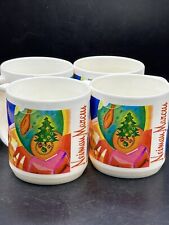 Lot Of 4 Vintage Neiman Marcus Christmas Holiday Cat & Aquarium Plastic Cups picture