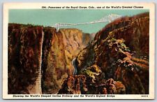 Postcard Panorama Of The Royal Gorge, Incline Railway, Colorado Unposted picture