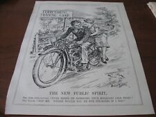 1925 Original POLITICAL CARTOON - Miss FRANCE Riding Motorcycle SIDE SADDLE War picture