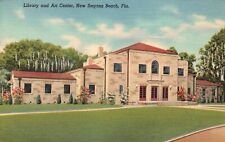 Vintage Postcard Library & Art Center Building Grounds New Smyrna Beach Florida picture