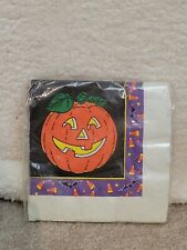 Vtg Halloween Napkins Pumpkin Jack O Lantern Candy Corn 16 Count picture