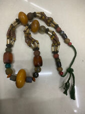 Large Tibetan Old Agate/Beeswax/Coloured Glaze Beads Prayer Necklace  picture