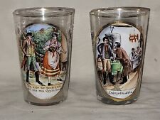 Lot of 2 Antique Czech Glass Handpainted High Ball Glasses  picture