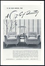 1940 modern chenille chair lamp table photo Bloomingdale's NYC vintage print ad picture
