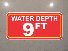 Water Depth 9 Feet Metal Sign for Boat Dock Ramp Pool Diving Boating Pond picture
