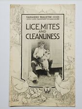 Lice Mites Cleanliness Chicken Farmers Bulletin 1110 US Dept of Agriculture 1921 picture