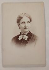 Antique Cabinet Card Photograph Well Dressed Victorian Woman Mrs J H Parsons MI picture