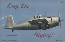 WWII 1943 Muroc,CA Fighter Plane Teich Kern County California Linen Postcard picture