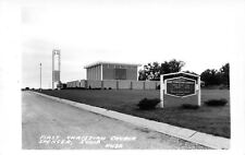 Spencer Iowa~First Christian Church~Lawn Sign~Bell Tower~1960s Real Photo~RPPC picture