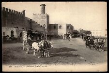 Postcard Sousse Boulevard Loubet Tunisia Horse drawn wagons picture