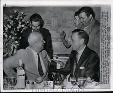 1959 Press Photo Soviet Premier Khrushohev chats with Eric Johnston at Luncheon picture