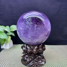 9.76LB TOP Natural amethyst quartz ball carved crystal sphere decoration+stand picture